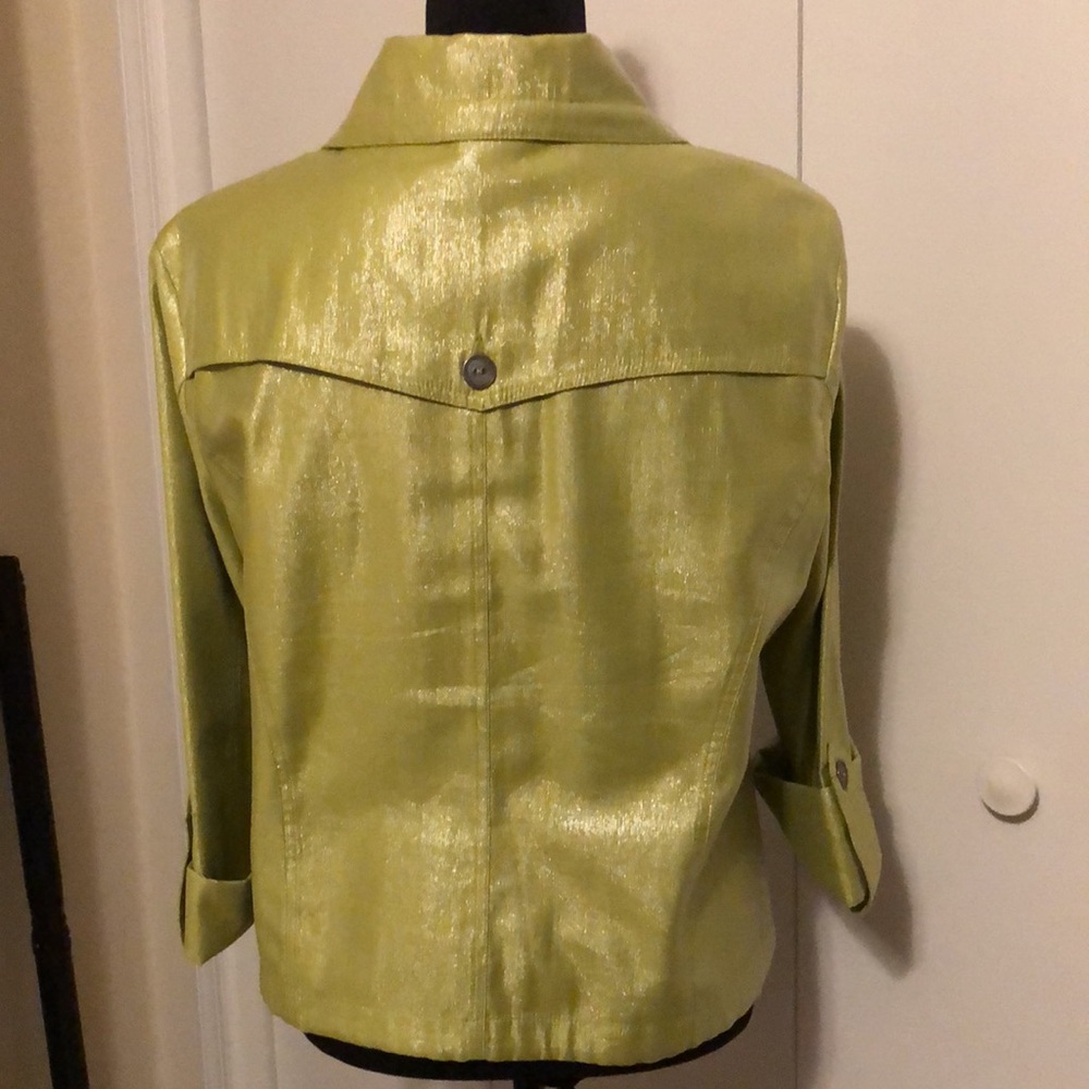 Ruby Rd. Metallic Lime Utility Jacket - image 3